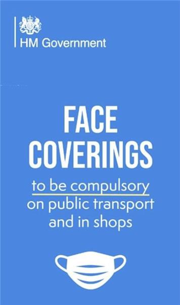  - Face coverings required on public transport from Tuesday 30th November 2021