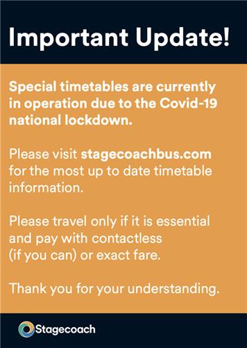  - Stagecoach services revised timetable
